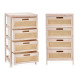 CASSETTIERA IN RATTAN A 4 CASSETTI LARGA