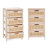 CASSETTIERA IN RATTAN A 4 CASSETTI LARGA