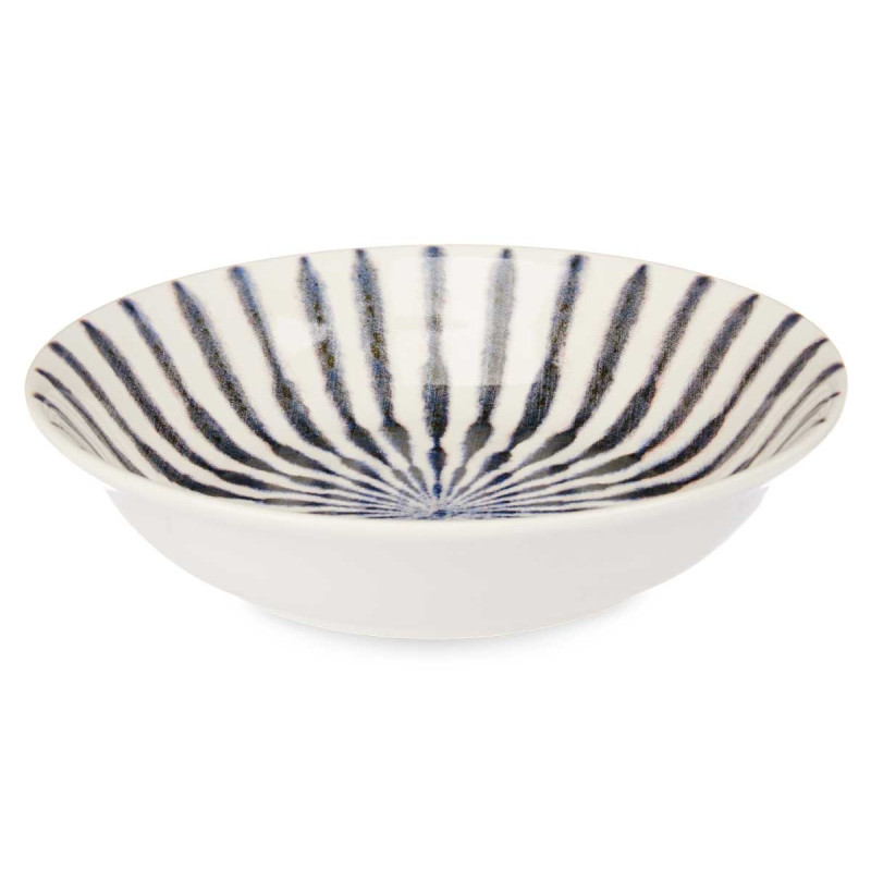 PORCELAIN SOUP PLATE 21CM BLUE STRIPE