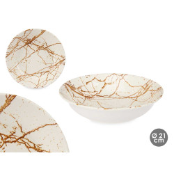 PLATO PORCELANA HONDO 21CM ORO