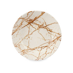 ASSIETTE CREUSE PORCELAINE 21CM DORÉ