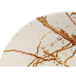PRATO FUNDO DE PORCELANA 21CM DOURADO