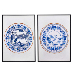TABLEAU ASSIETTE CADRE NOIR BRILLANT ASSORT 2