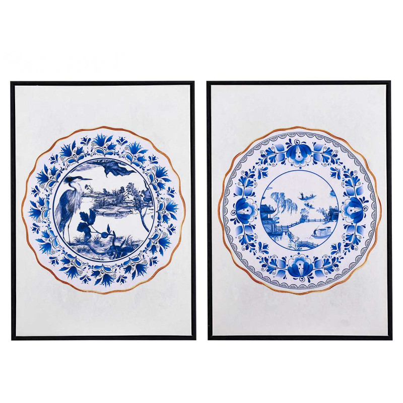 TABLEAU ASSIETTE CADRE NOIR BRILLANT ASSORT 2