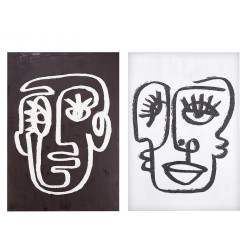 QUADRO VISO BIANCO E NERO TELA OLIO ASS 2 
