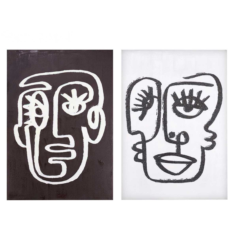 TABLEAU VISAGE BLANC NOIR  TOILE ASSORT 2