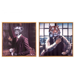 CANVAS MONKEY CUP W NATURAL FRAME ASSORT 2