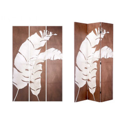  3 PANEL FOLDING SCREEN WHITE LEAF