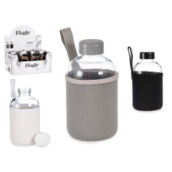 GARRAFA VIDRO NEOPRENE 600ML 3 PZS SORT COR OSC 