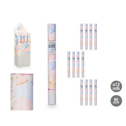 CANNONE CORIANDOLI ROSA AZZURRO 50CM