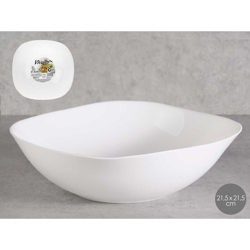 SQUARE BOWL OPAL  21,5X21,5CM