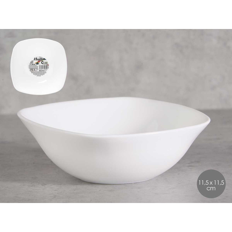 SQUARE BOWL OPAL  11,5X11,5CM