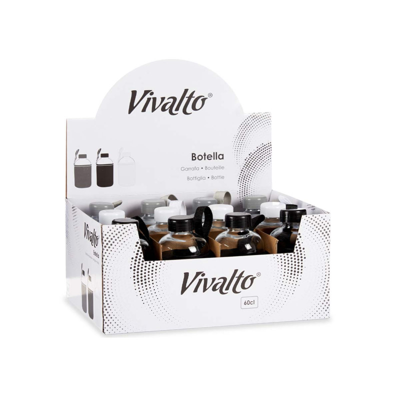 BOUTEILLE VERRE NEOPRENE 600ML 3PCS SET COUL FONCE