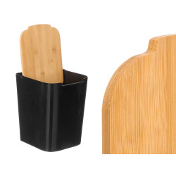 POUBELLE  COUVERCLE  BAMBOU NOIR