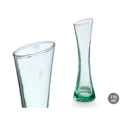 VASE VIOLETTES VERRE RECYCLÉ OVERTURE TORDUE 180ML