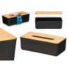 PORTA TOVAGLIOLI NERO TAPPO BAMBU 26CM
