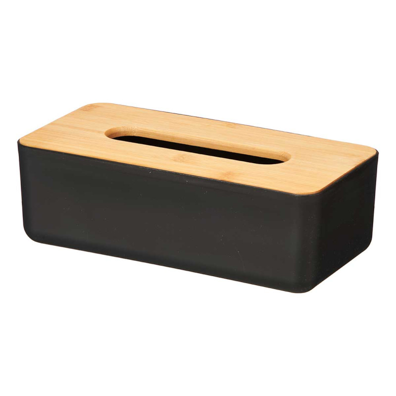 PORTA TOVAGLIOLI NERO TAPPO BAMBU 26CM