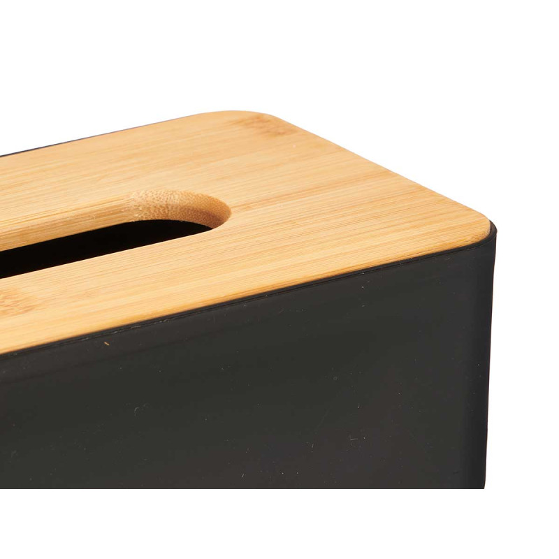 PORTA TOVAGLIOLI NERO TAPPO BAMBU 26CM