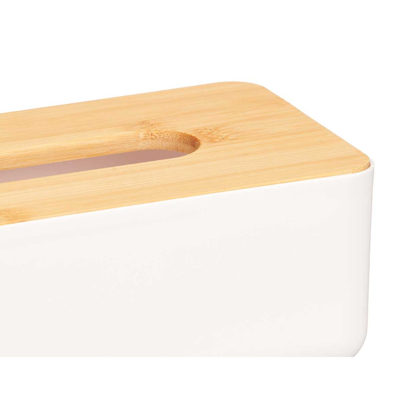 PORTA TOVAGLIOLI BIANCO TAPPO BAMBU 26CM