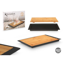 TABUA PARA CORTAR PAO PRETA 38X27CM