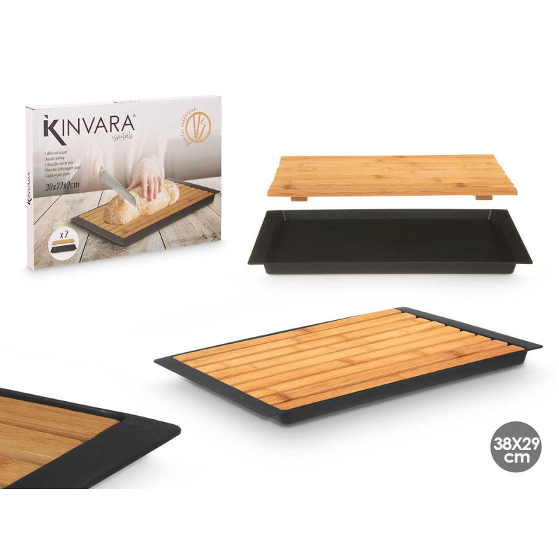 BREAD CUTTING BOARD BLACK 38X27CM