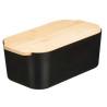 BOITE A PAIN NOIRE  COUVERCLE BAMBOU 4,5L