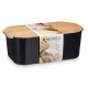 BOITE A PAIN NOIRE  COUVERCLE BAMBOU 4,5L
