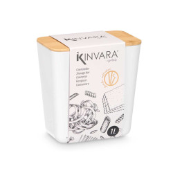 BARATTOLO RETTANGOLARE BASSO BIANCO 1L