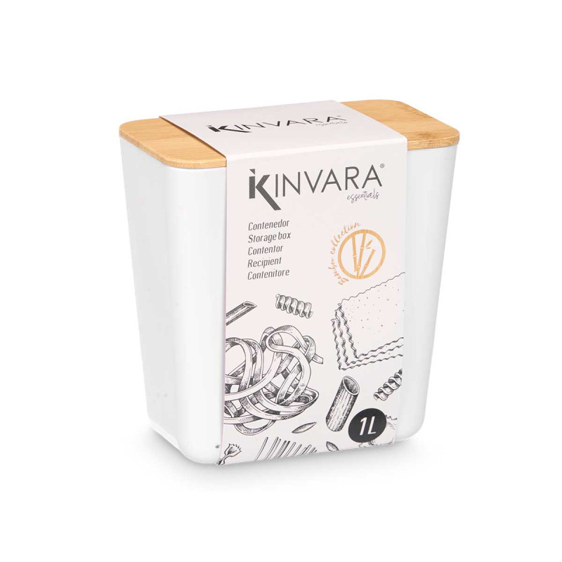 BARATTOLO RETTANGOLARE BASSO BIANCO 1L