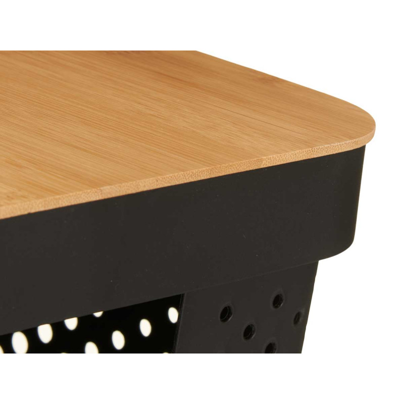 SCATOLA MULTIUSO FORATA TAPPO BAMBU GRD NER 22CM
