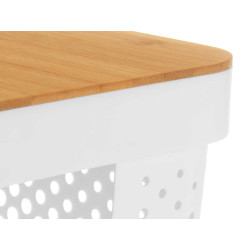 SCATOLA MULTIUSO FORATA TAPPO BAMBU GRD BIAN 22CM