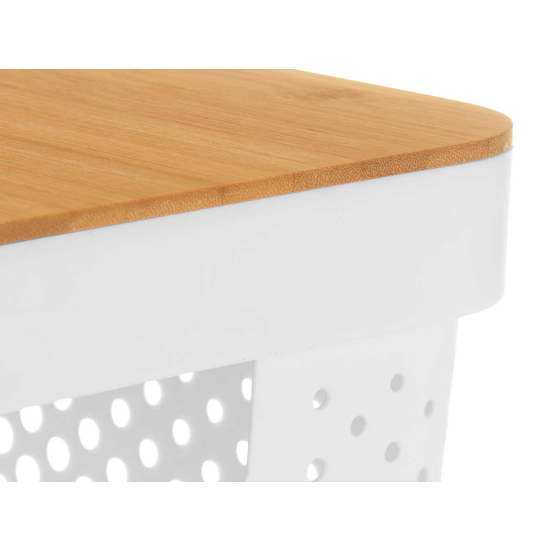 SCATOLA MULTIUSO FORATA TAPPO BAMBU GRD BIAN 22CM