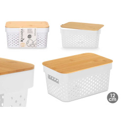 SCATOLA MULTIUSO FORATA TAPPO BAMBU PIC BIANC 12CM