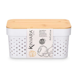 MULTIUSE BOX BAMBOO LID SMALL WHITE 12CM