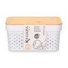 MULTIUSE BOX BAMBOO LID SMALL WHITE 12CM