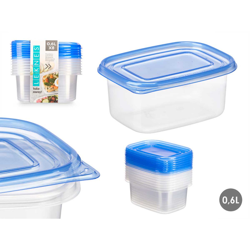 SET 8 FIAMBRERAS TAPA RECTANGULAR 660ML