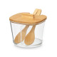 BAMBOO DOUBLE LID SUGAR BOWL