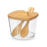 BAMBOO DOUBLE LID SUGAR BOWL
