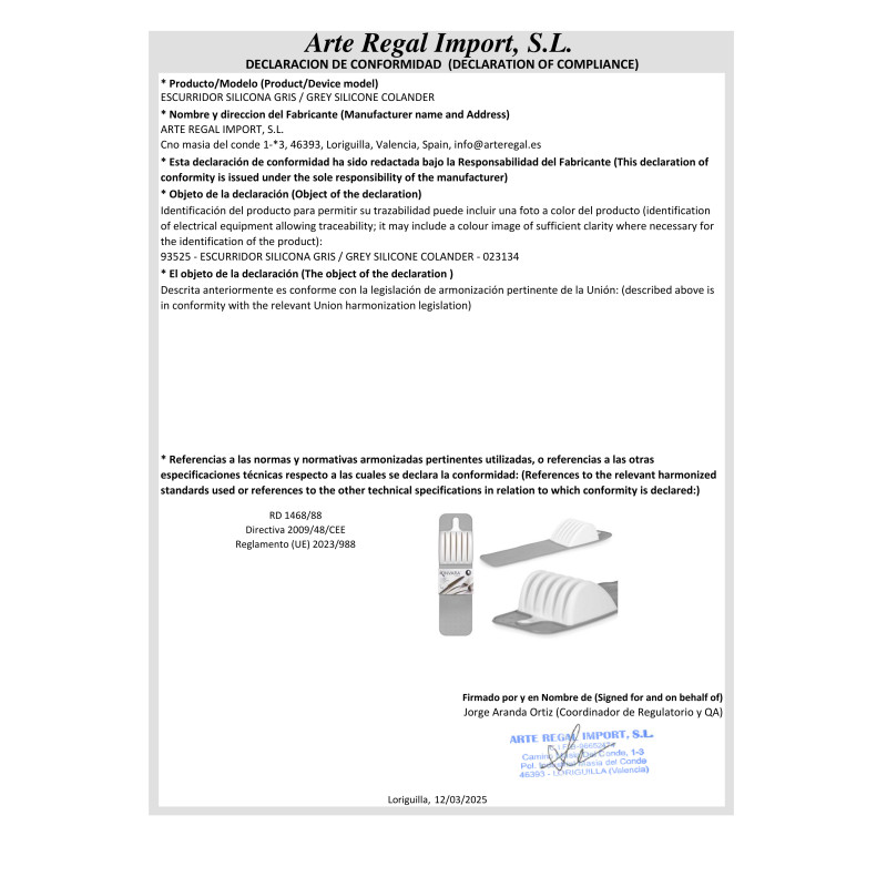 ESCURRIDOR SILICONA GRIS