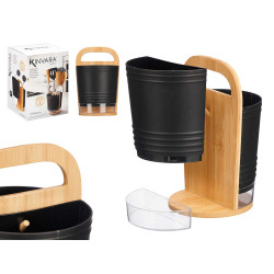 DOUBLE HANDLE UTENSIL HOLDER BLACK