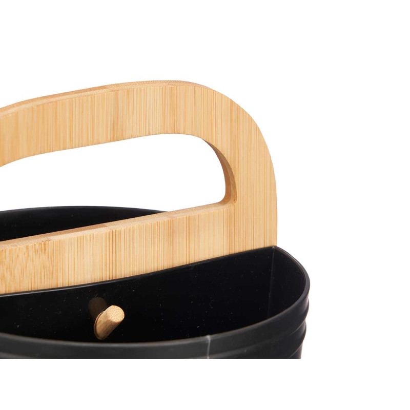 PORTA UTENSILIOS DUPLO PRETO COM ASA