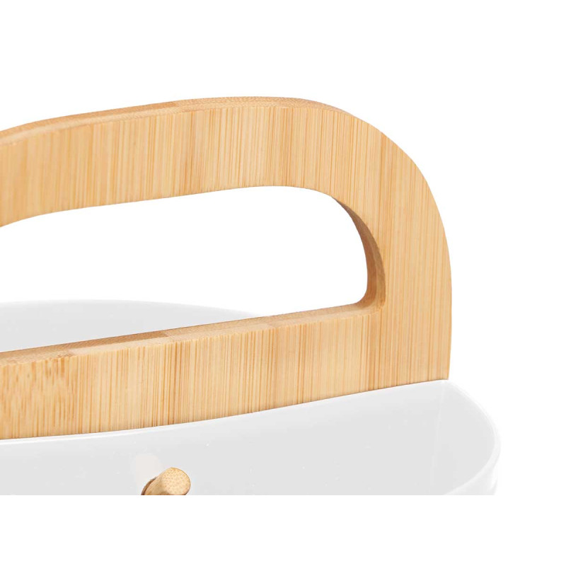 PORTA UTENSILIOS DUPLO BRANCO COM ASA
