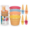 SET 4 ICE CREAM CUPS SPOONS