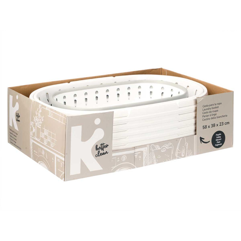 OVAL BASKET WITH FOLDING HANDLES
