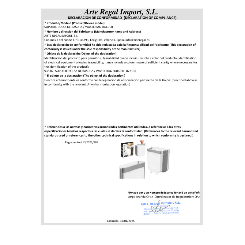 SOPORTE BOLSA DE BASURA
