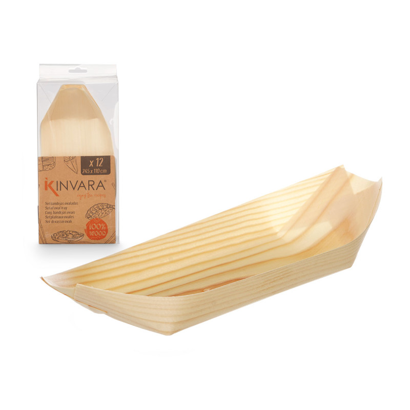 SET 12 VASSOI OVALI LEGNO GRD