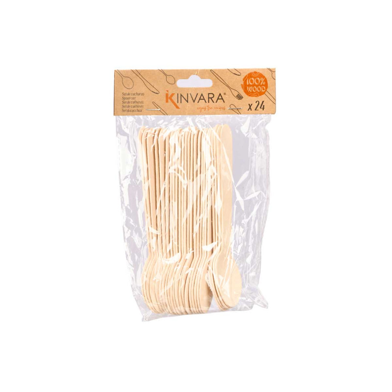 SET 24 CUCHARAS MADERA