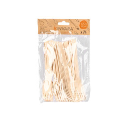 SET 24 WOODEN FORKS
