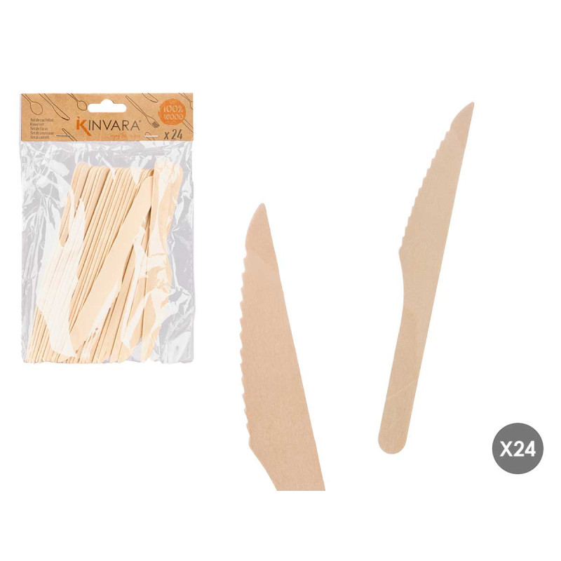 SET 24 COUTEAUX  BOIS
