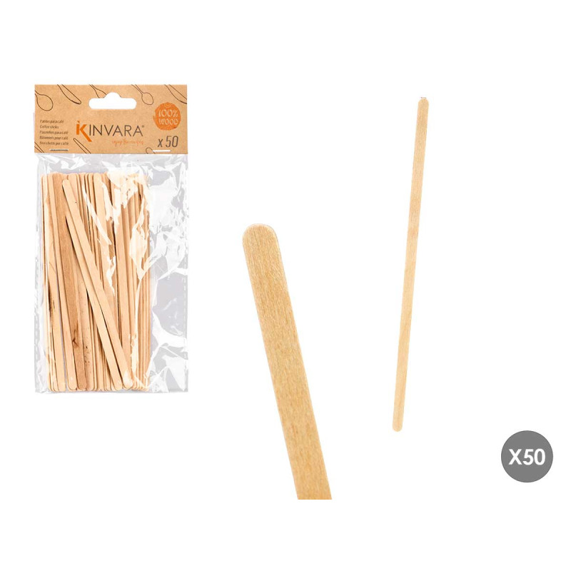 SET 50 BÂTONNETS  CAFÉ  BOIS